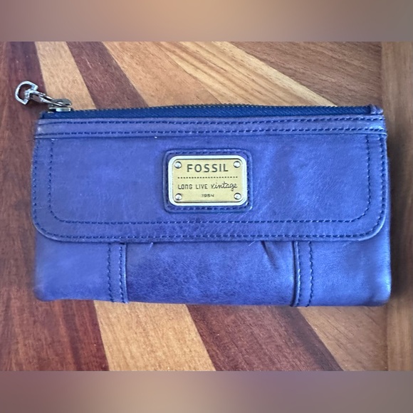 Fossil Handbags - Sold Long Live Vintage Fossil Wallet Blue Lambskin